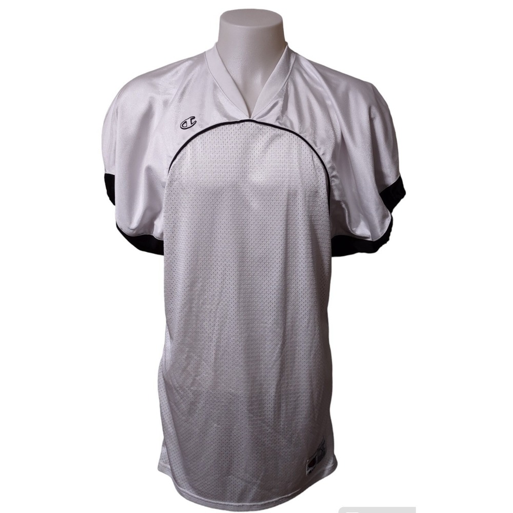Champion Authentic Athletic Apparel Jersey Size XL White Black Football V-neck
